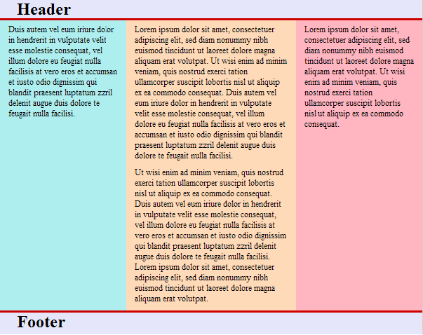 Fixed CSS layout