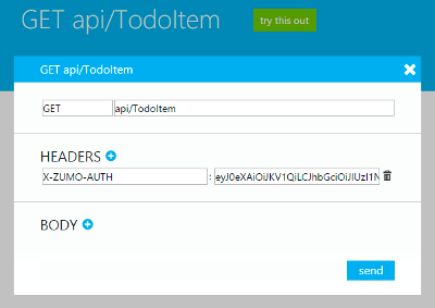 Azure Mobile Service Login HTML User Authentication