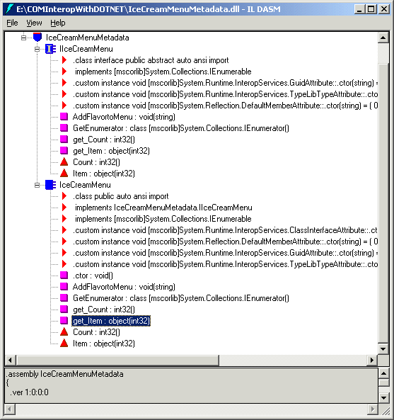 Metadata proxy generated by TLBIMP for the IceCreamMenu collection component