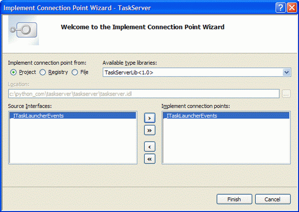Implement Connection Point Wizard
