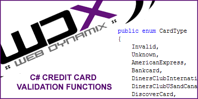 WDX - C# Credit Card Valudation Functions