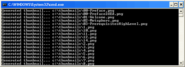 Console output