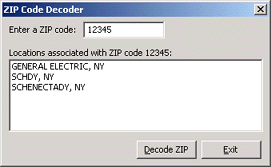 ZipCodeDecoder object in action