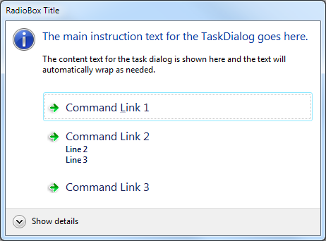 Command link box