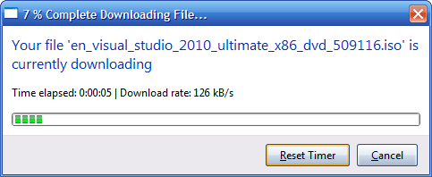 Progress bar box emulated on Windows XP