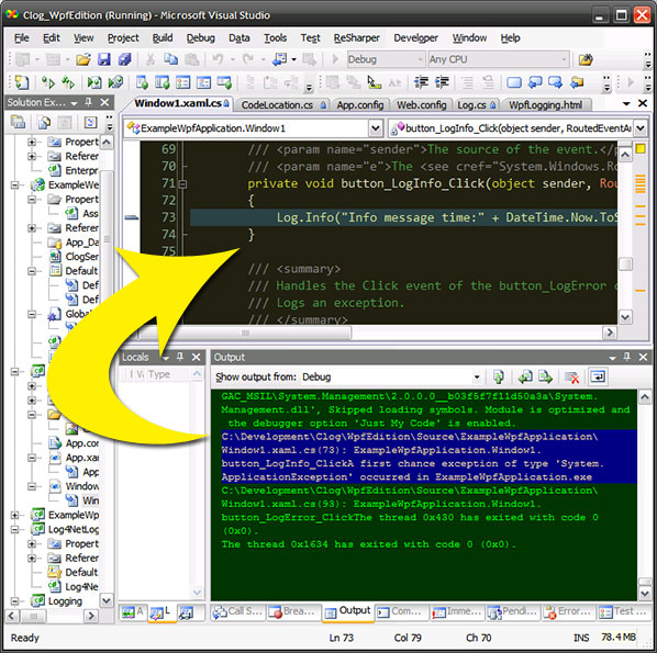 Screen shot of Visual Studio Line Tag Support