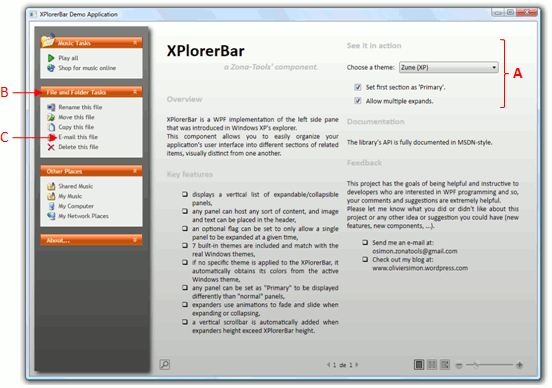 Demo application parameters