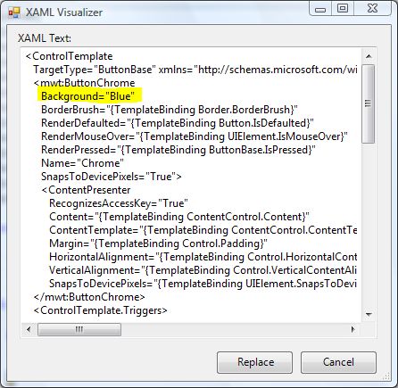 Modifying the XAML