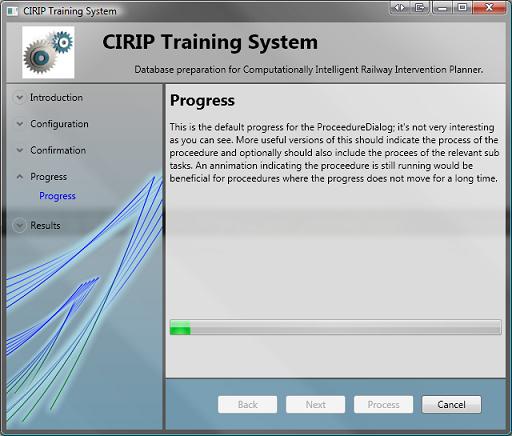 Proceedure Dialog Sample - Progress