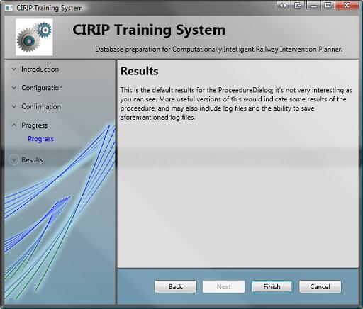 Proceedure Dialog Sample - Results