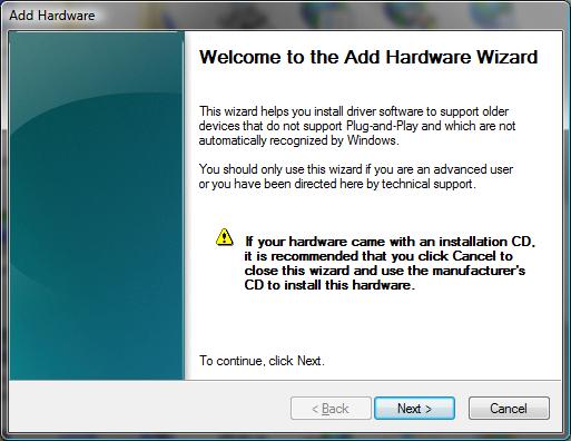 Add Hardware Wizard