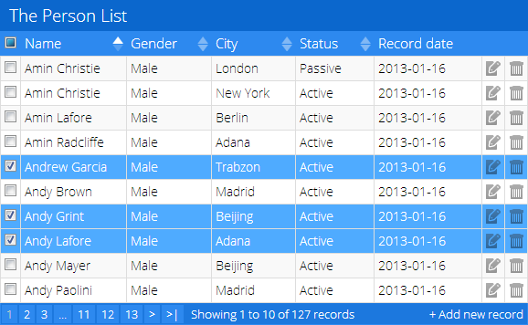 jTable selecting