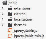 jTable folder structure