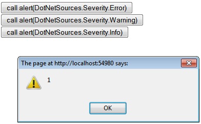 Figure 6 - The screen-shot of getting value of enumerator. The first button was pressed.