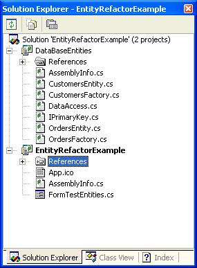 Example solution code structure