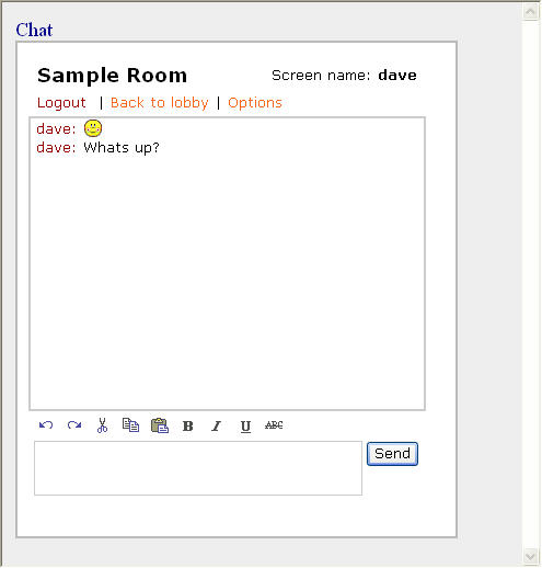 A sample chat window