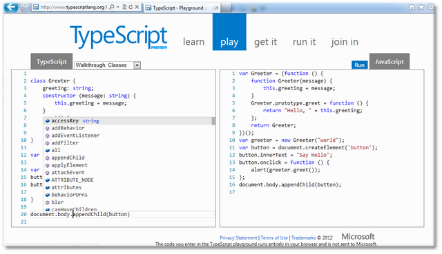 Playground TypeScript