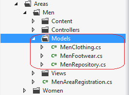 Add Men Area in Demo Application