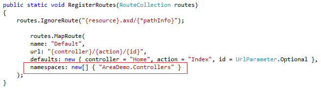 Namespace in RegisterRoute