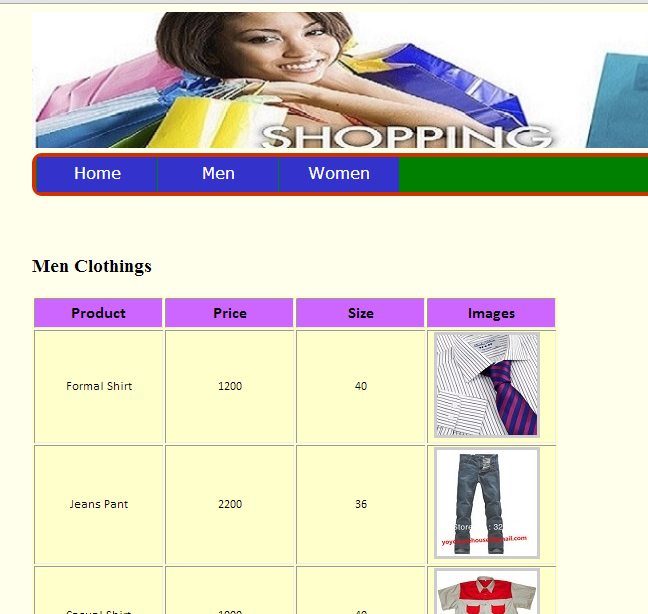 Men Clothing Page