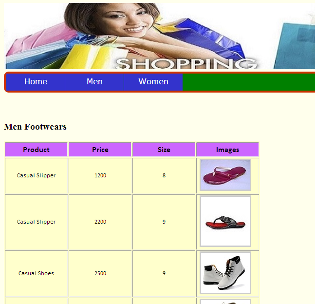 Men Footwears Page