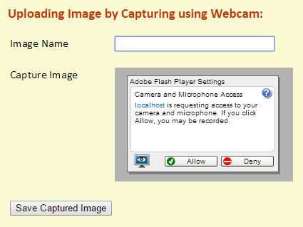 Screenshot Webcam Start