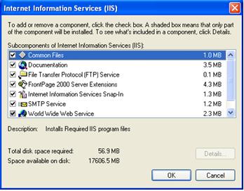 Windows components wizard