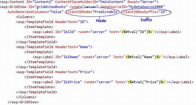 Data control page with ASP.NET 4.0