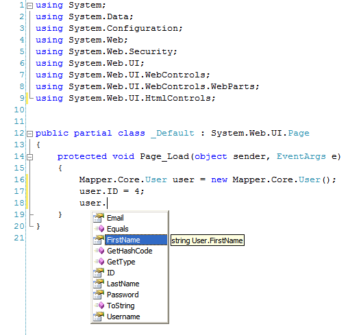 Intellisense support