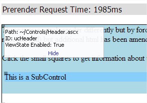 Visible debug pane and page load time