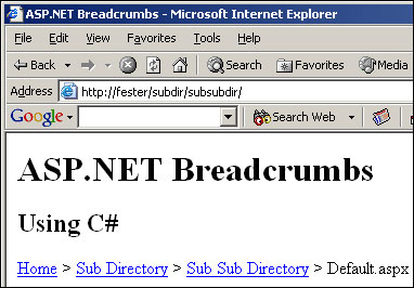 Breadcrumbs with file name appended