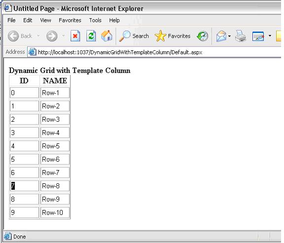 Dynamic Template Column Gridview Textbox