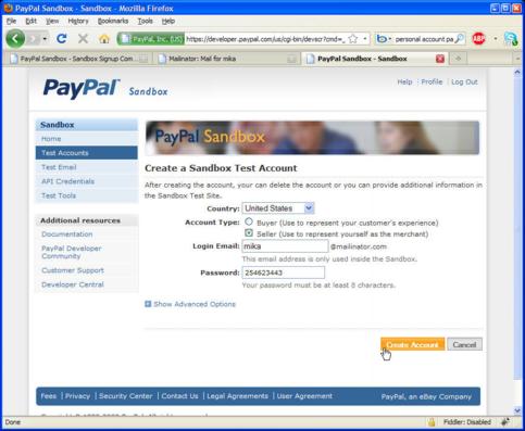 Creating a Sandbox Test Account