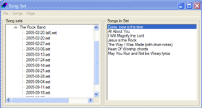 Picture of SongSet dialog