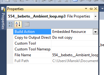 Selecting the correct build action for .NET assembly resources. Selecting the correct build action for .NET assembly resources.