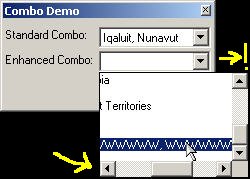 Combo Box with Dropdown consisting of Horizontal scrolling and looking very trim!