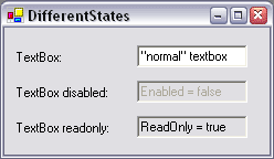 Read only mode of TextBox