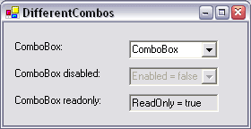 Read only mode of ComboBox