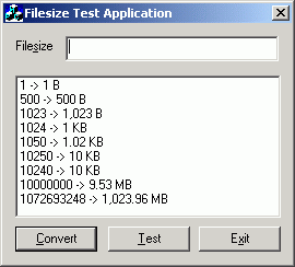 Format Size Test Application