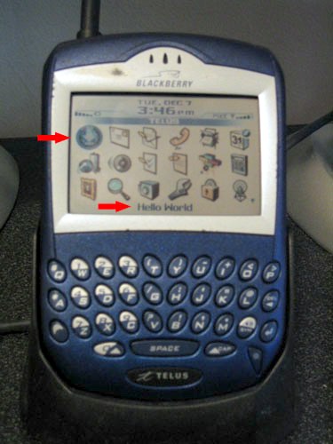 Blackberry showing pushed HTML content