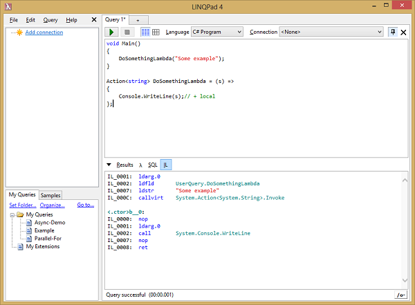 LINQPad in action