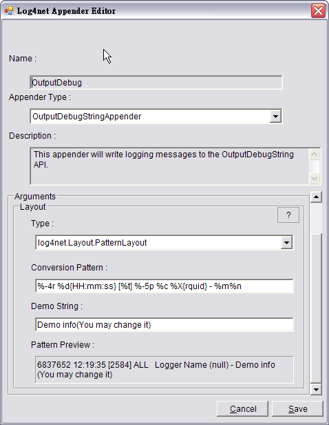 Appender Editor's screen shot