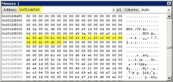 Memory Window + CONSOLE_SCREEN_BUFFER_INFO Memory Window + CONSOLE_SCREEN_BUFFER_INFO