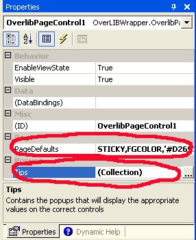 Properties page