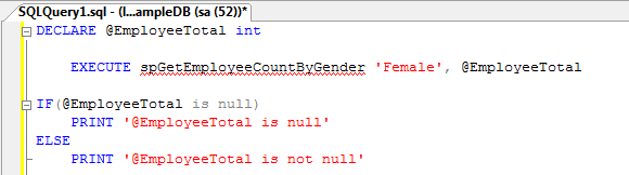 sql server stored procedure input parameter not null