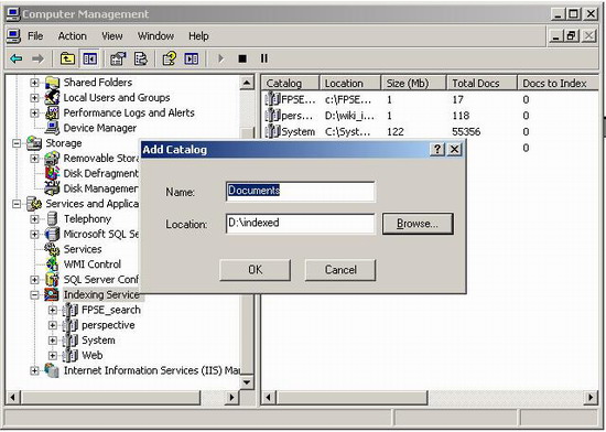 in Indexing Service for