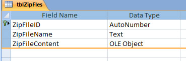 Access database table fields