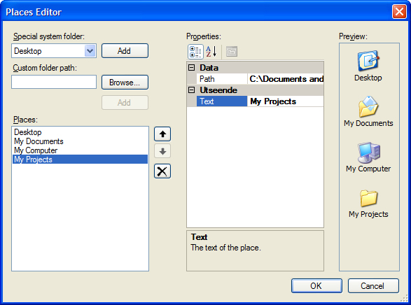 Places Editor