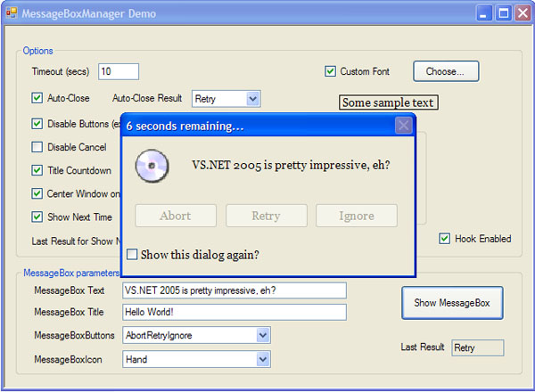 Messageboxmanager A Windows Forms Component That Provides Enhanced