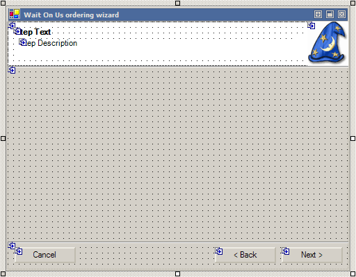 The wizard being designed in interior page mode